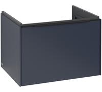 Villeroy & Boch Subway 3.0 Tocador, iluminación LED, 1 cajón, 622x429x478mm, C575L1VQ, Color: Frente/cuerpo: Azul Marino, mango: Negro Volcán
