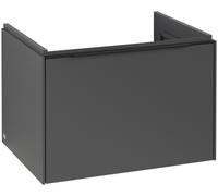Villeroy & Boch Subway 3.0 Tocador, iluminación LED, 1 cajón, 622x429x478mm, C575L1VR, Color: Frente/cuerpo: grafito, mango: negro volcán