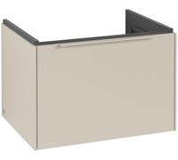 Villeroy & Boch Subway 3.0 Tocador, iluminación LED, 1 cajón, 622x429x478mm, C575L2VN, Color: Frente/carcasa: Gris Cachemira, mango: Gris Cachemira