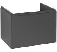 Villeroy & Boch Subway 3.0 Tocador, iluminación LED, 1 cajón, 622x429x478mm, C575L2VR, Color: Frente/carcasa: Grafito, Mango: Grafito