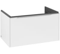 Villeroy & Boch Subway 3.0 Tocador, iluminación LED, 1 cajón, 772x429x478mm, C573L0VF, Color: Frente/carcasa: blanco puro, mango: aluminio brillante