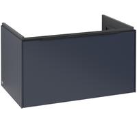 Villeroy & Boch Subway 3.0 Tocador, iluminación LED, 1 cajón, 772x429x478mm, C573L1VQ, Color: Frente/cuerpo: Azul Marino, mango: Negro Volcán