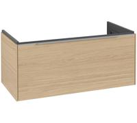 Villeroy & Boch Subway 3.0 Tocador, iluminación LED, 1 cajón, 973x429x478mm, C569L0VJ, Color: Frente/carcasa: roble nórdico, mango: aluminio brillante