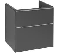 Villeroy & Boch Subway 3.0 Tocador, iluminación LED, 2 extraíbles, 572x576x478mm, C578L0VR, Color: Frente/carcasa: grafito, mango: aluminio brillante