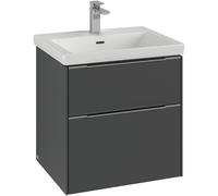 Villeroy & Boch Subway 3.0 Tocador, iluminación LED, 2 extraíbles, 572x576x478mm, C578L1VQ, Color: Frente/cuerpo: Azul Marino, mango: Negro Volcán