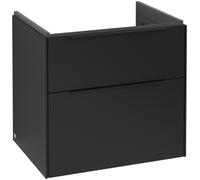 Villeroy & Boch Subway 3.0 Tocador, iluminación LED, 2 extraíbles, 622x576x478mm, C576L1VL, Color: Frontal/carcasa: negro volcán, mango: negro volcán