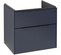 Villeroy & Boch Subway 3.0 Tocador, iluminación LED, 2 extraíbles, 622x576x478mm, C576L1VQ, Color: Frente/cuerpo: Azul Marino, mango: Negro Volcán