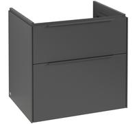 Villeroy & Boch Subway 3.0 Tocador, iluminación LED, 2 extraíbles, 622x576x478mm, C576L2VR, Color: Frente/carcasa: Grafito, Mango: Grafito