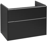 Villeroy & Boch Subway 3.0 Tocador, iluminación LED, 2 extraíbles, 772x576x478mm, C574L0VL, Color: Frente/carcasa: negro volcán, mango: aluminio brillante