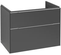 Villeroy & Boch Subway 3.0 Tocador, iluminación LED, 2 extraíbles, 772x576x478mm, C574L0VR, Color: Frente/carcasa: grafito, mango: aluminio brillante