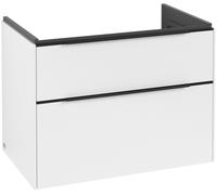 Villeroy & Boch Subway 3.0 Tocador, iluminación LED, 2 extraíbles, 772x576x478mm, C574L1VF, Color: Frontal/carcasa: blanco puro, mango: negro volcán