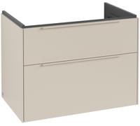 Villeroy & Boch Subway 3.0 Tocador, iluminación LED, 2 extraíbles, 772x576x478mm, C574L2VN, Color: Frente/carcasa: Gris Cachemira, mango: Gris Cachemira