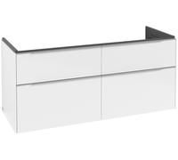 Villeroy & Boch Subway 3.0 Tocador, iluminación LED, 4 extraíbles, 1272x576x478mm, C568L0VE, Color: Frontal/carcasa: blanco brillante, mango: aluminio brillante