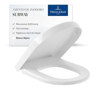 Villeroy & Boch Subway asiento WC, SoftClose, forma en D - Blanco Alpino | Con cierre amortiguado, extraíble, de Duroplast antirroturas, repuesto original, 9M55S101