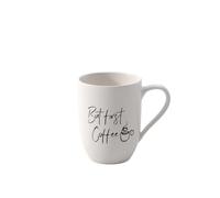 Villeroy & Boch Taza Con Asa Statement But First Coffee 11,5X8X10,5Cm, Porcelana Blanca, 280Ml