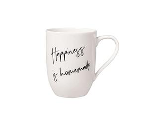 Villeroy & Boch Taza Con Asa Statement Happiness Is Homemade 11,5X8X10,5Cm, Porcelana Blanca, 280Ml