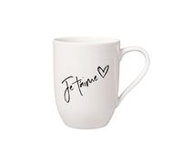 Villeroy & Boch Taza Con Asa Statement Je T'Aime 11,5X8X10,5Cm, Porcelana Blanca,280Ml