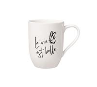 Villeroy & Boch Taza Con Asa Statement La Vie Est Belle 11,5X8X10,5Cm, Blanca