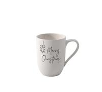 Villeroy & Boch Taza Grande Con Asa Statement, Merry Christmas, 11,5X8X10,5Cm, Porcelana Premium, Blanco