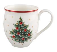 Villeroy & Boch 14-8585-4860 Taza Grande con asa Toy's Delight, Motivo árbol de Navidad, 340 ml, Porcelana, Blanco/Rojo, 1 Unidad (Paquete de 1)