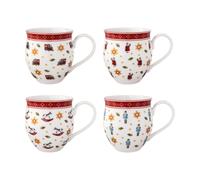 Villeroy & Boch - Toy's Delight set de Tazas Aniversario 4 Piezas colorido, juego de tazas para 4 personas, decoración de Navidad, Vajilla navideña, porcelana premium