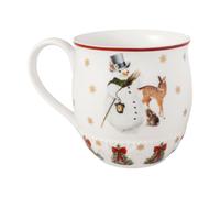Villeroy & Boch - Toy's Fantasy taza con relieve con decoración de muñeco de nieve, taza de Navidad, taza navideña, taza de café, taza de invierno, taza para bebidas calientes, porcelana