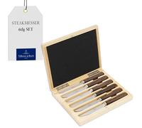 Villeroy & Boch Texas Set de cuchillos para pizza y bistec, 6 piezas, acero inoxidable/madera de nogal