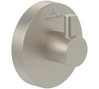 Villeroy & Boch Toallero de gancho Elements Tender, gancho toallero de baño para montaje en la pared, fabricado con zinc, accesorio de baño, redondo, 54 x 32 x 54 mm, Níquel cepillado mate