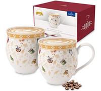 Villeroy & Boch - Toy’s Delight juego de vasos con asa, 2 piezas, vaso decorativo de coleccionista de la edición aniversario, porcelana, multicolor/dorado/blanco, 440 ml