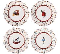 Villeroy & Boch - Toy's Delight Aniversario juego de platos 4 piezas colorido, Navidad, vajilla navideña para 4 personas, plato pequeño, decoración navideña, porcelana premium