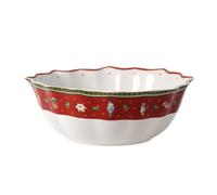 Villeroy & Boch - Toy's Delight Ensaladera/ Fuente de Servir Rojo y Blanco, Apto para Microondas, Plato Hondo Navidad, Decoración Navidad, Navidad Mesa, Bol, Cuenco, Vajilla, Premium Porcelain