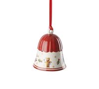 Villeroy & Boch Toy's Delight Decoration Adorno de Navidad Campana, Porcelana, Rojo/Blanco/Dorado