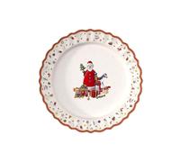 Villeroy & Boch - Toy's Delight Fuente para Servir 45 cm Rojo y Blanco, Apto para Microondas, Bandeja Navideña Redonda, Plato Navidad Porcelana, Vajilla Navidad, Premium Porcelain