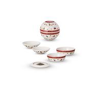 Villeroy & Boch - Toy's Delight La petite Boule, vajilla de porcelana, vajilla de Navidad, set de cuencos, 5 piezas. Set de servicio, 14 cm Ø, apto para lavavajillas y microondas, multicolor