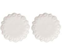 Villeroy & Boch Toy's Delight Royal Classic Plato para taza, 18.5 cm, Porcelana Premium, Té o Café, Blanco (Paquete de 2)