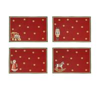 Villeroy & Boch - Toy's Delight Set de Aniversario salvamanteles Tapiz 4 Unidades Colorido, Navidad, Mantel Individual para 4 Personas, decoración de Mesa, decoración navideña, algodón, poliéster