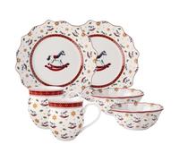 Villeroy & Boch - Toy's Delight set de desayuno para 2 personas caballito balancín 6 piezas colorido, vajilla de Navidad, Vajilla con platos, tazas y cuencos de desayuno, porcelana premium