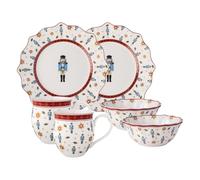 Villeroy & Boch - Toy's Delight set de desayuno para 2 personas cascanueces 6 piezas colorido, vajilla de Navidad, Vajilla con platos, tazas y cuencos de desayuno, porcelana premium