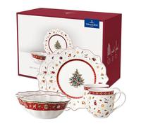 Villeroy & Boch - Toy's Delight Set Desayuno 6 Piezas Rojo,Blanco, Platos para Navidad, Cuencos, Tazas, Premium Porcelain