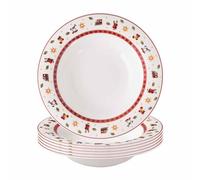 VILLEROY & BOCH Toy's Delight Specials - Plato hondo de 6 piezas blanco redondo de 23 cm para mesa de Navidad
