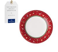 Villeroy & Boch - Toy's Delight Specials plato llano, plato grande con decoración navideña, plato de porcelana, vajilla navideña, 27 cm Ø, apto para lavavajillas y microondas