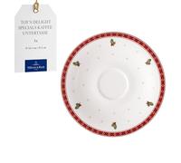 Villeroy & Boch - Toy's Delight Specials, plato para taza, ideal para tazas de café, plato pequeño de porcelana, vajilla navideña, plato para dulces, 16,7 cm Ø, apto para lavavajillas y microondas