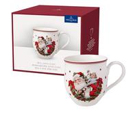 Villeroy & Boch - Toy's Delight taza con asa, 390 ml, taza de Navidad con decoración de Papá Noel para café, bebidas calientes, taza Winter Toys, taza navideña de invierno, porcelana