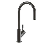 Villeroy & Boch Umbrella Flex, grifo de cocina de alta presión, grifo de fregadero con rociador extraíble y alcance giratorio de 360°, bajo consumo, altura del caño 220 mm, Anthracite