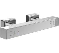 Villeroy & Boch Universal Taps & Fittings - Termostato de ducha con protección antiquemaduras y bloqueo de seguridad a 38°, grifo mezclador de ducha, cuadrado, cromado