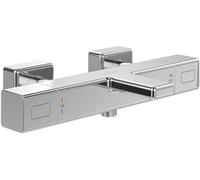Villeroy & Boch Universal Taps & Fittings - Termostato para bañera con protección antiquemaduras y bloqueo de seguridad a 38°, mezclador monomando para bañera, cuadrado, cromado