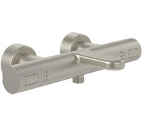 Villeroy & Boch Universal Taps & Fittings - Termostato para bañera con protección antiquemaduras y bloqueo de seguridad a 38°, grifo mezclador para bañera de superficie, redondo, níquel cepillado mate
