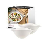 Villeroy & Boch Vapiano Ensaladera/ Fuente De Servir Juego De 2 Blanco, Apto Para Lavavajillas, Apto Para Microondas, Juego Cuencos, Cuencos Blancos, Bol Blanco, Premium Porcelain