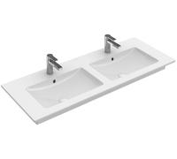 Villeroy & Boch Venticello lavabo doble, 2 agujeros para grifo, con rebosadero, 1300x500mm, 4111DL01, Color: Blanco
