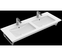Villeroy & Boch Venticello lavabo doble, 2 agujeros para grifo, con rebosadero, 1300x500mm, 4111DLR1, Color: Cerámica Blanca